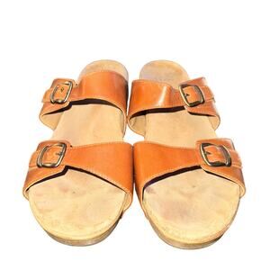 Dansko Leeann Sandals Women's Size 11.5 Tan Leather Slip On Comfort Shoes